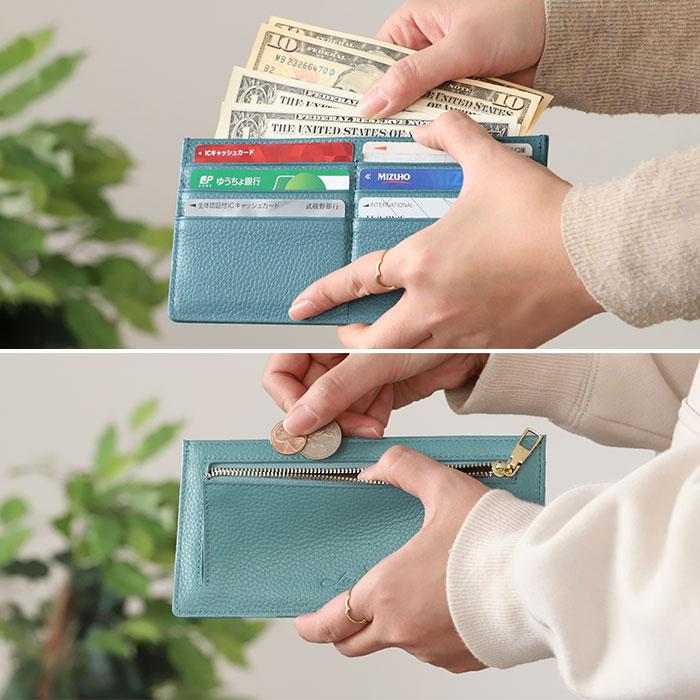 ☆ ブラック/グレーベージュ LIZ DAYS スキミング防止薄型長財布 リズデイズ LIZDAYS 長財布 レディース ブランド メンズ 薄型 本革 - 画像 (4)