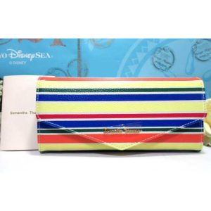 Samantha Thavasa 送料無料 サマンサタバサ 本牛革 マルチカラー ストライプ柄 ボーダー柄 被型 長財布 新品 証明書付 ギフト包装無料 開運 金運up