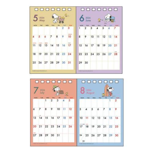 PEANUTS スヌーピー 2026Calendar 卓上カレンダー2026年 デスクカレンダー 2ヶ月表示 ピーナッツ - 画像 (3)