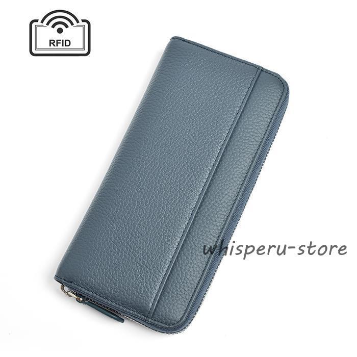 レディース 長財布 コインスルー 本革 大容量 ラウンドファスナー 財布 ギャルソン型 カード収納 じゃばら財布 スキミング防止 磁気防止 ギフト - 画像 (9)