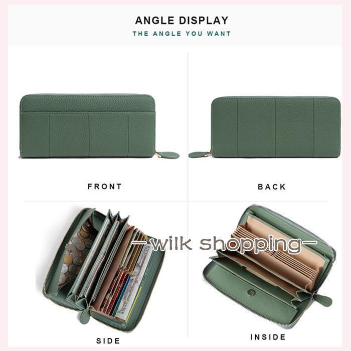 長財布 レディース 本革 大容量 ラウンドファスナー 財布 ギャルソン型 カード収納 じゃばら財布 コインスルー スキミング防止 磁気防止 - 画像 (4)