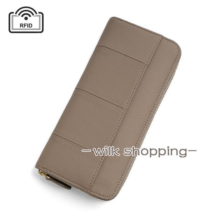 長財布 レディース 本革 大容量 ラウンドファスナー 財布 ギャルソン型 カード収納 じゃばら財布 コインスルー スキミング防止 磁気防止 - 画像 (8)